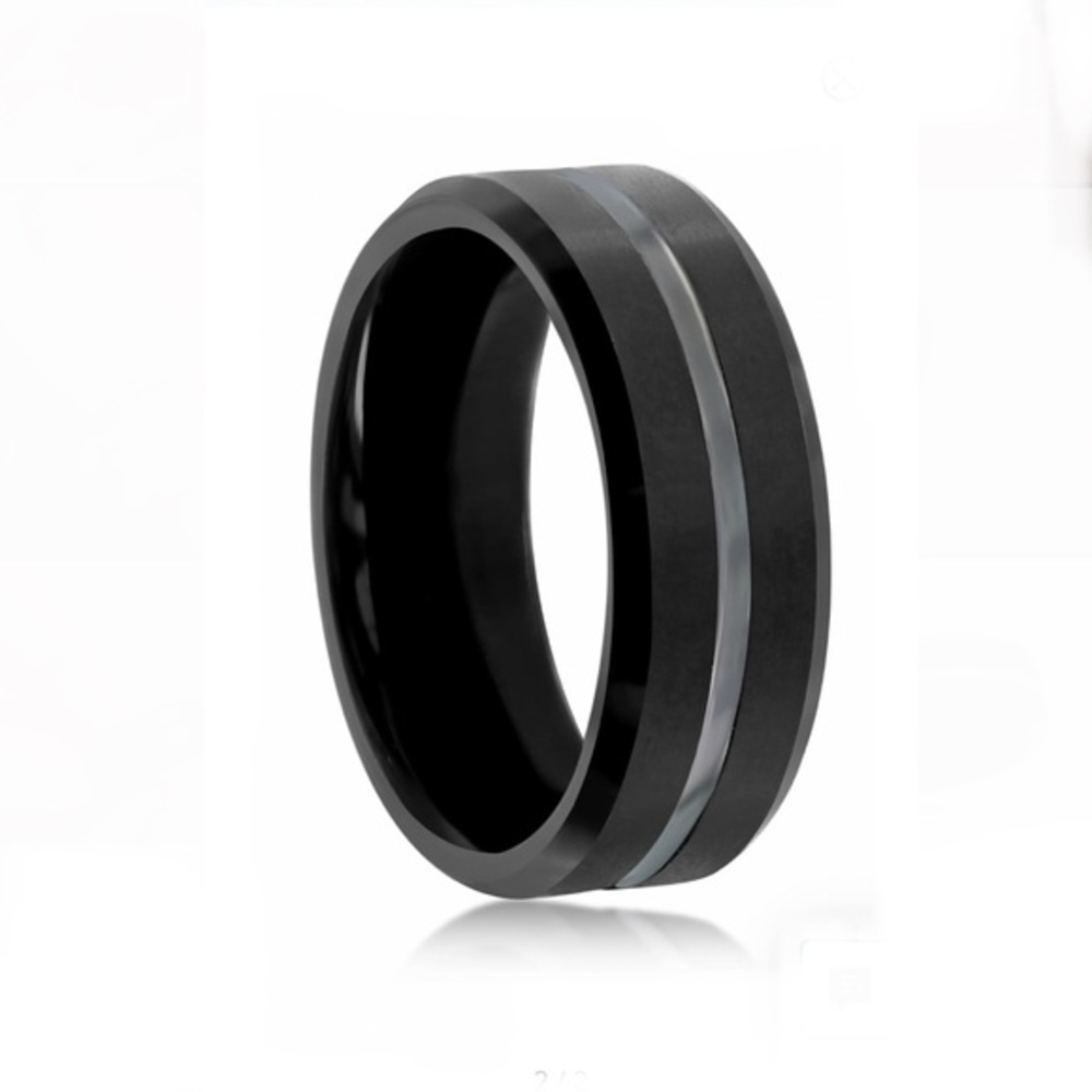 NWOT BLACKJACK Matte & Polished Tungsten Ring